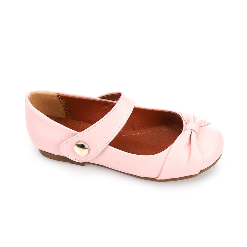 Solid Pleated Mary Jane Flat – Rose (3034)