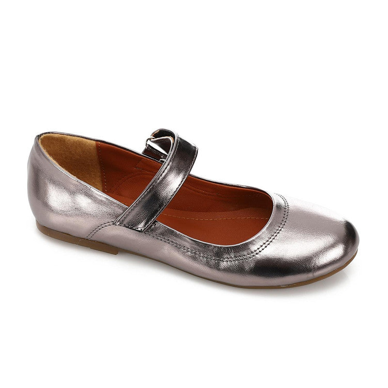 Metallic Mary Jane Ballet Flat – Smoky (3023)