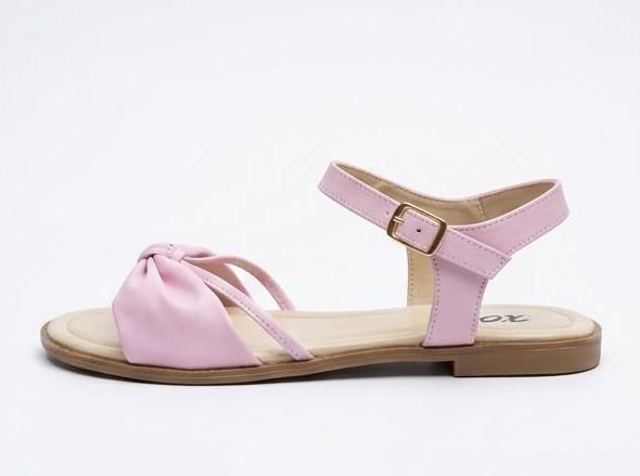 Solid Knotted Strap Flat Sandal – Rose (1343)