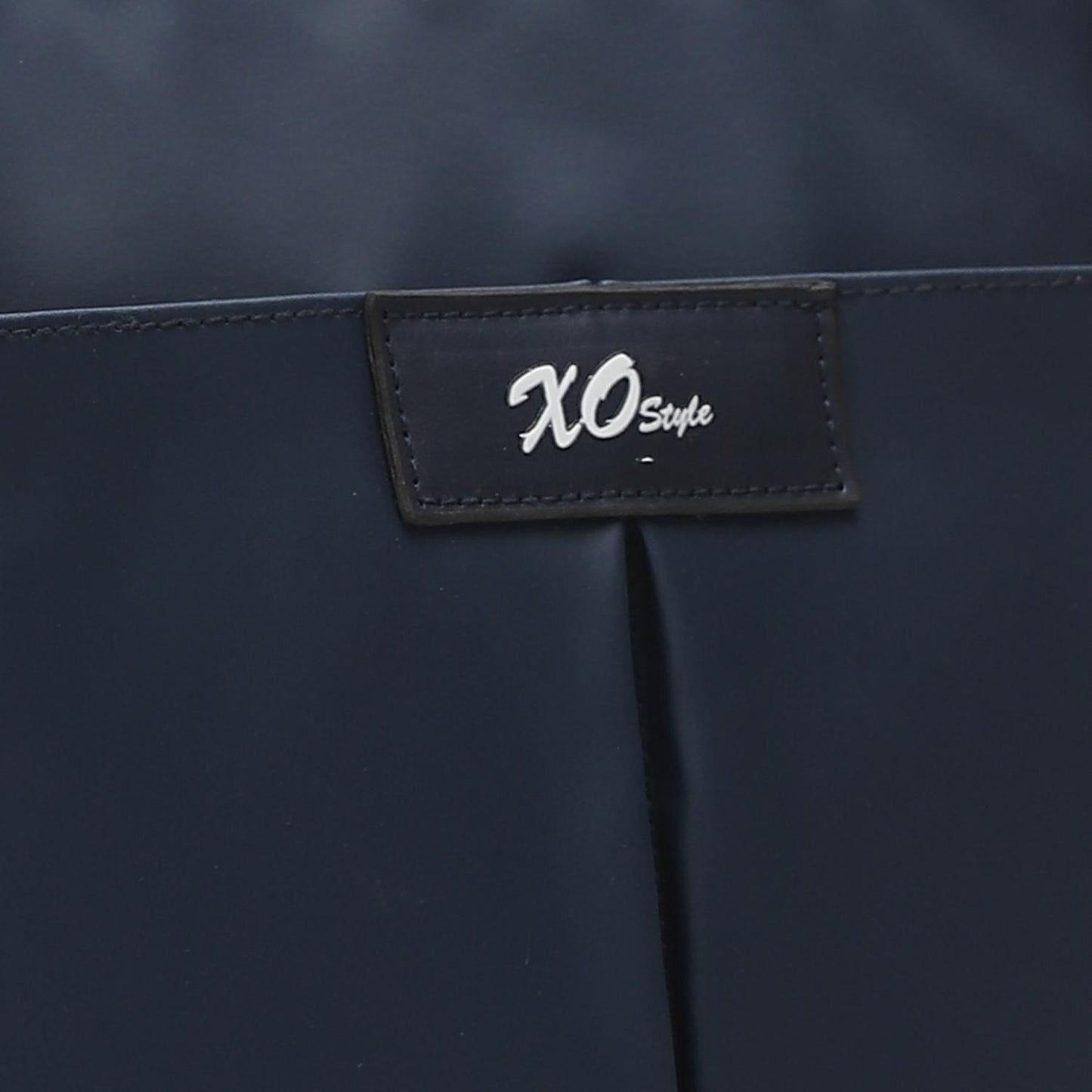 Synthetic Tote Shoulder Bag - Navy