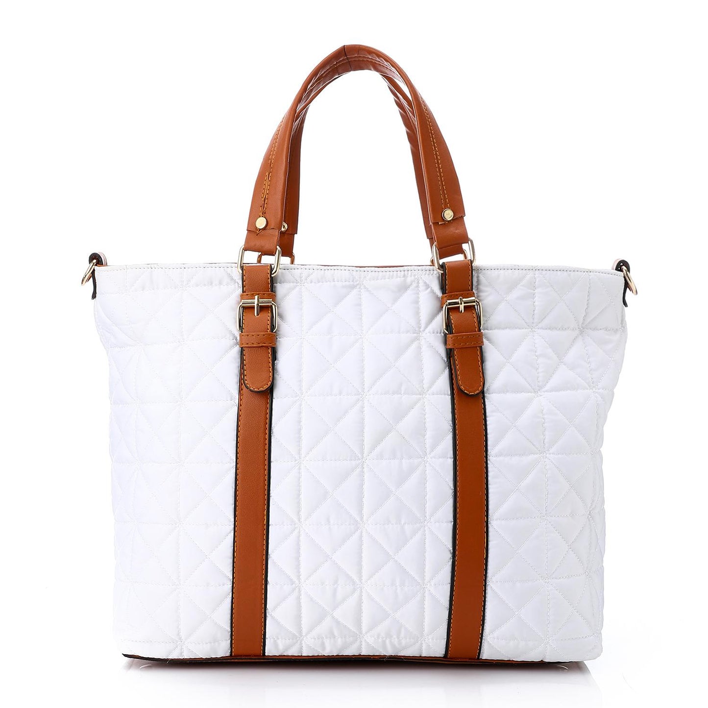 Synthetic Tote Bag - White
