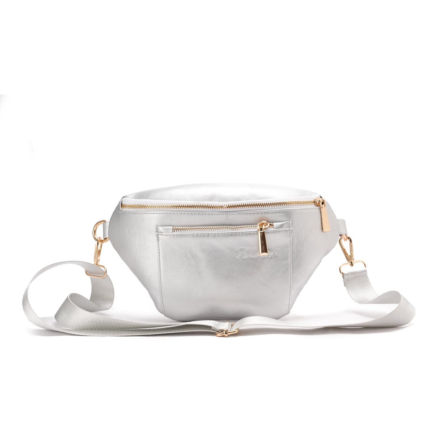 Faux Leather Fanny Bag - Silver