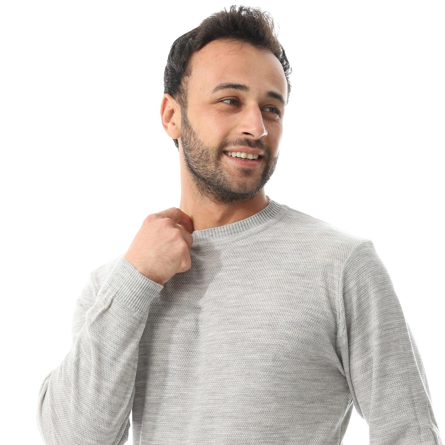 Wool Mélange Sweater - Light Grey