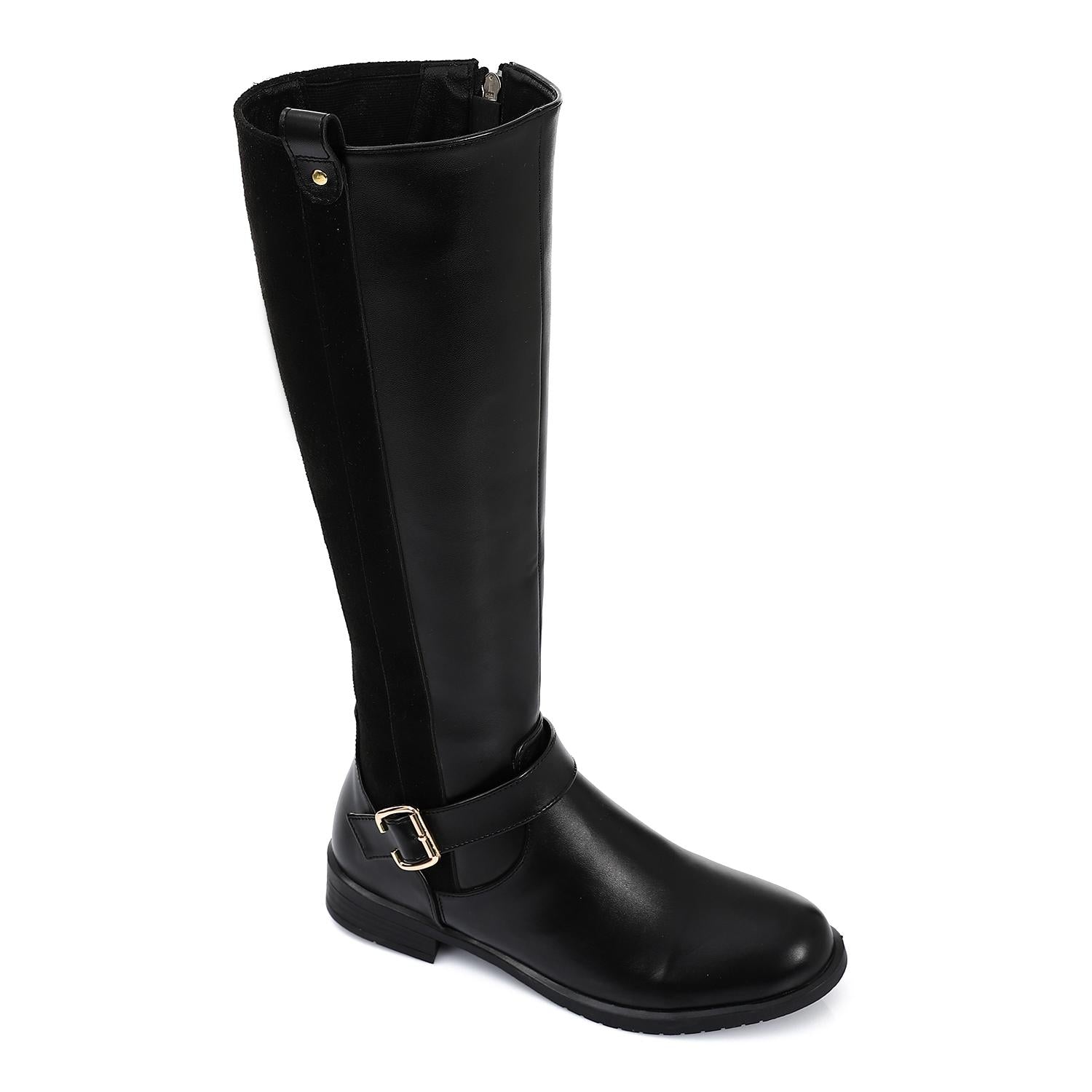Leather Tall knee Boot - Black