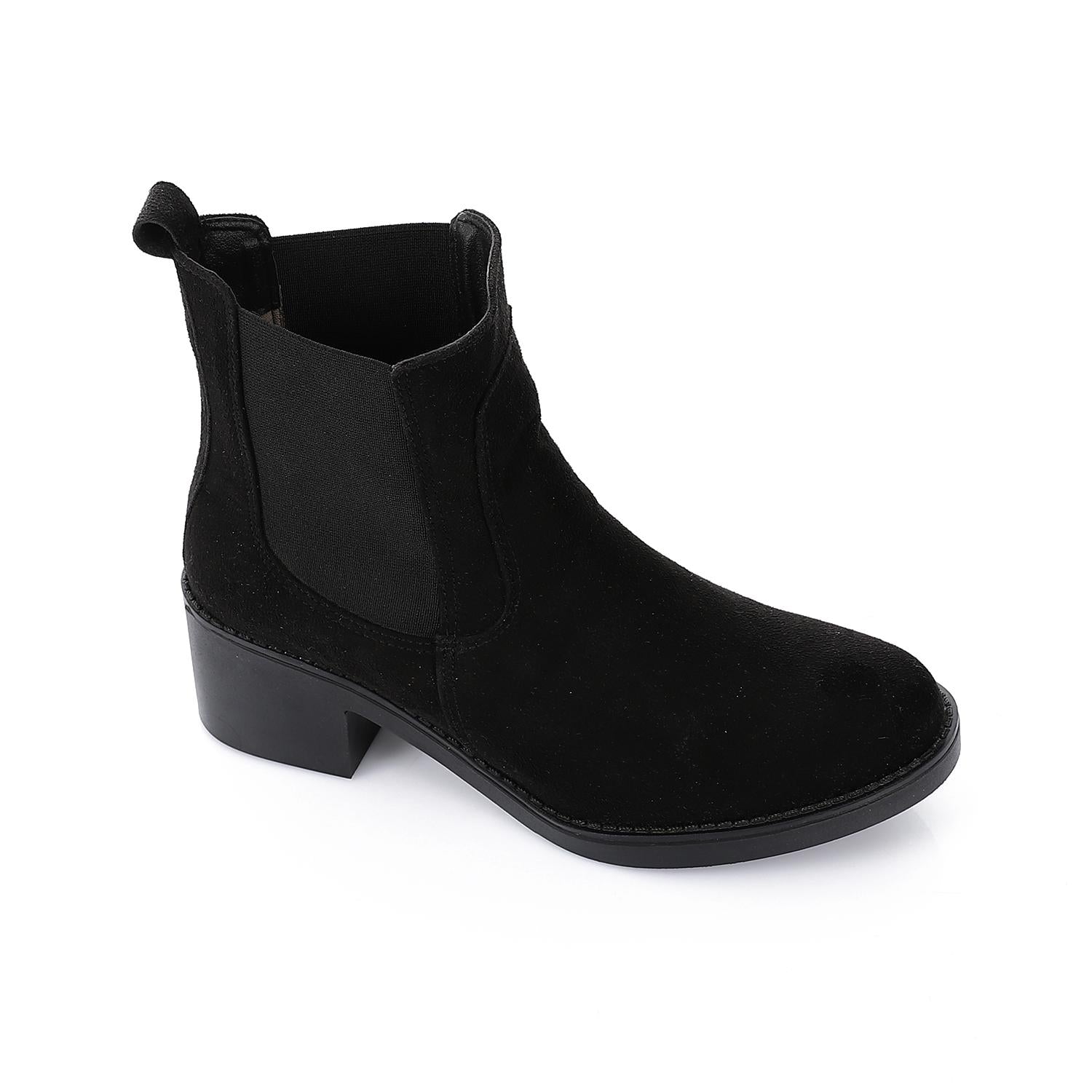Suede Ankle Chelsea Boot - Black