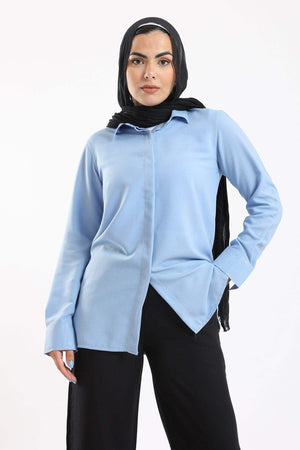 Hidden Placket Basic Shirt - Carina - كارينا