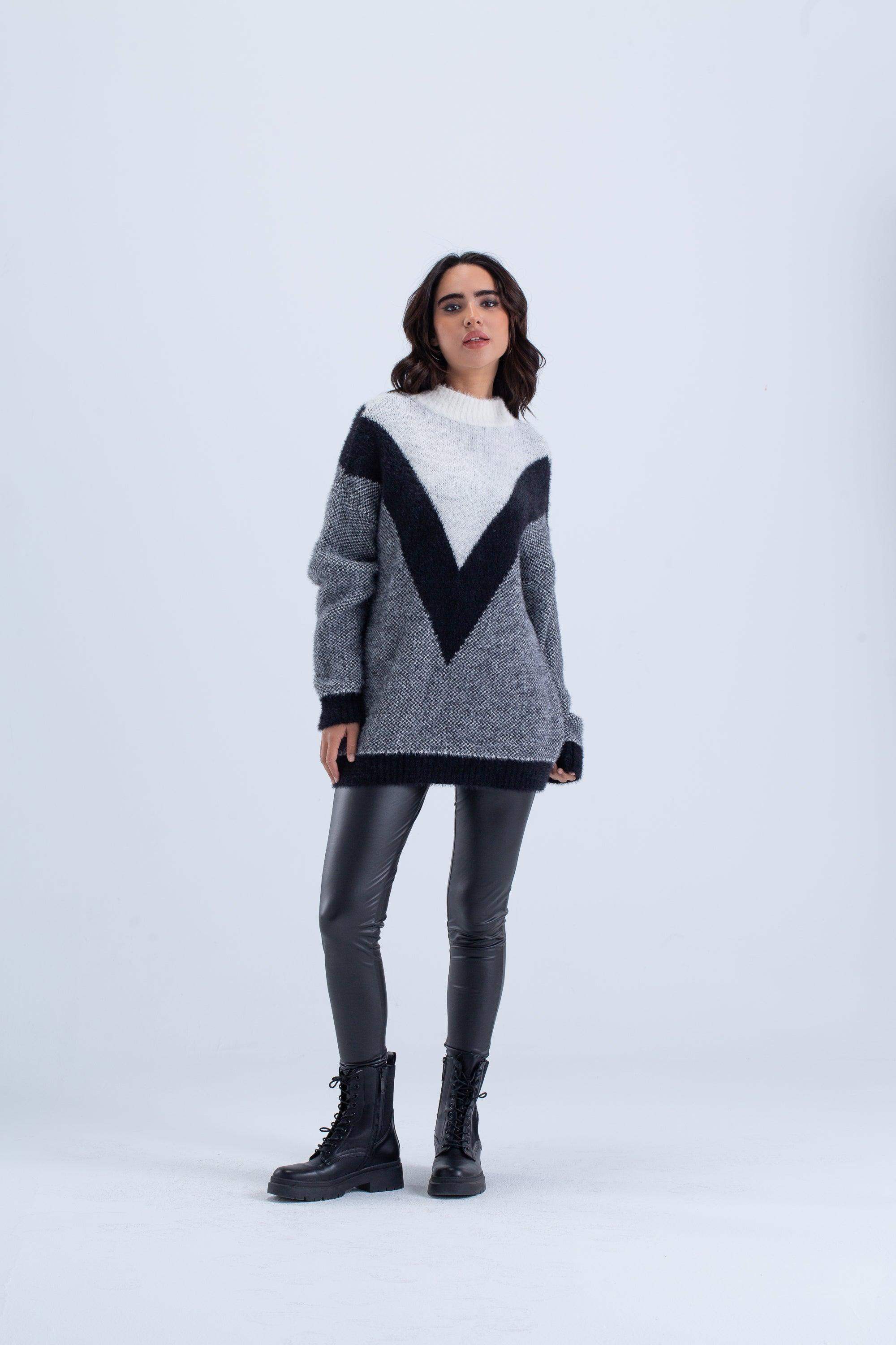 High Neck Knitted Pullover - Carina - كارينا