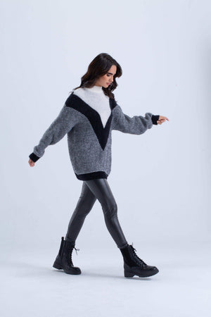 High Neck Knitted Pullover - Carina - كارينا