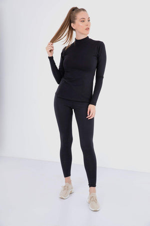 High Neck Long Sleeve Cotton Top - Pack of 3 - Carina - كارينا