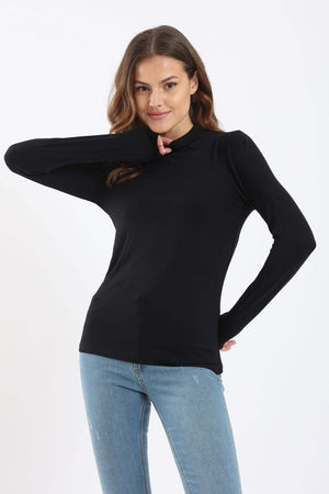 High Neck Long Sleeve Top - Carina - كارينا