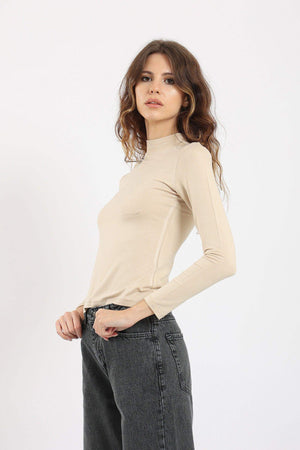 High Neck Long Sleeve Top - Carina - كارينا