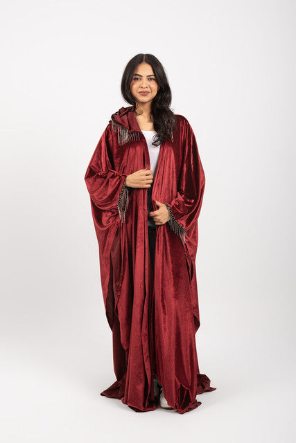 Morocco Velvet Long Sleeve Embroidered Sequins Kimono