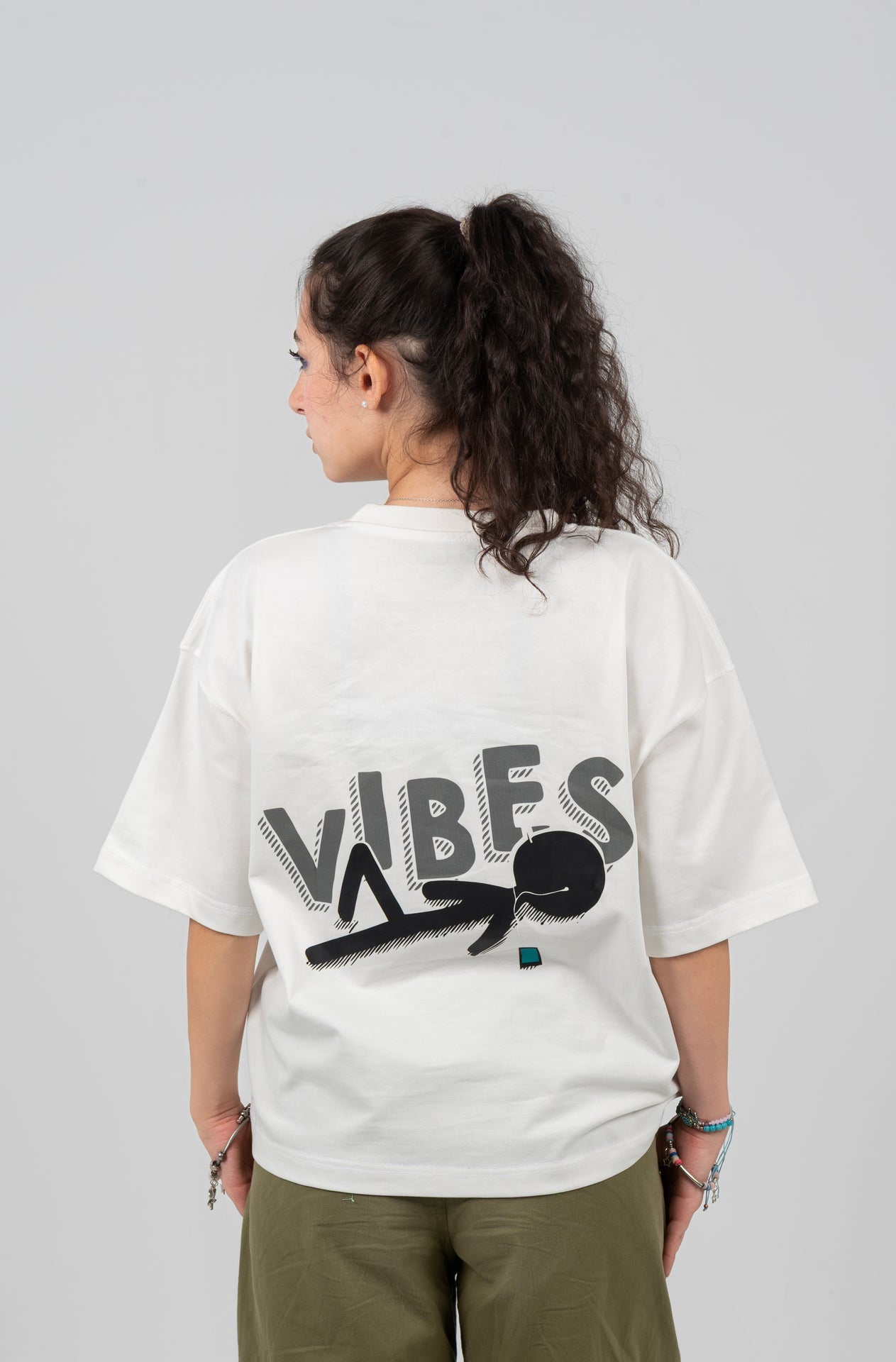 Cotton Printed Boxy Fit T-Shirt – White