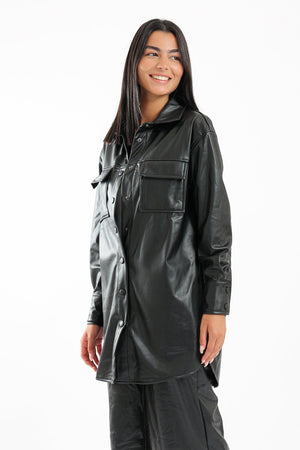 Leather Long Sleeve Shirt - Clue Wear