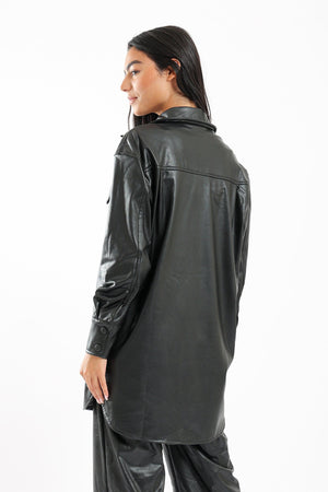 Leather Long Sleeve Shirt - Clue Wear