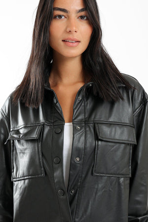 Leather Long Sleeve Shirt - Clue Wear