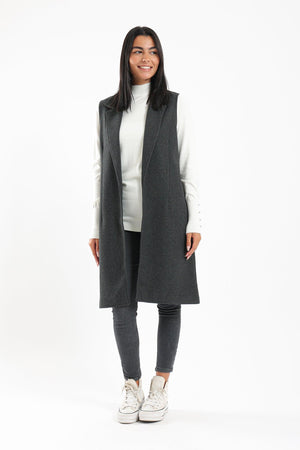 Long Wool Vest - Clue Wear