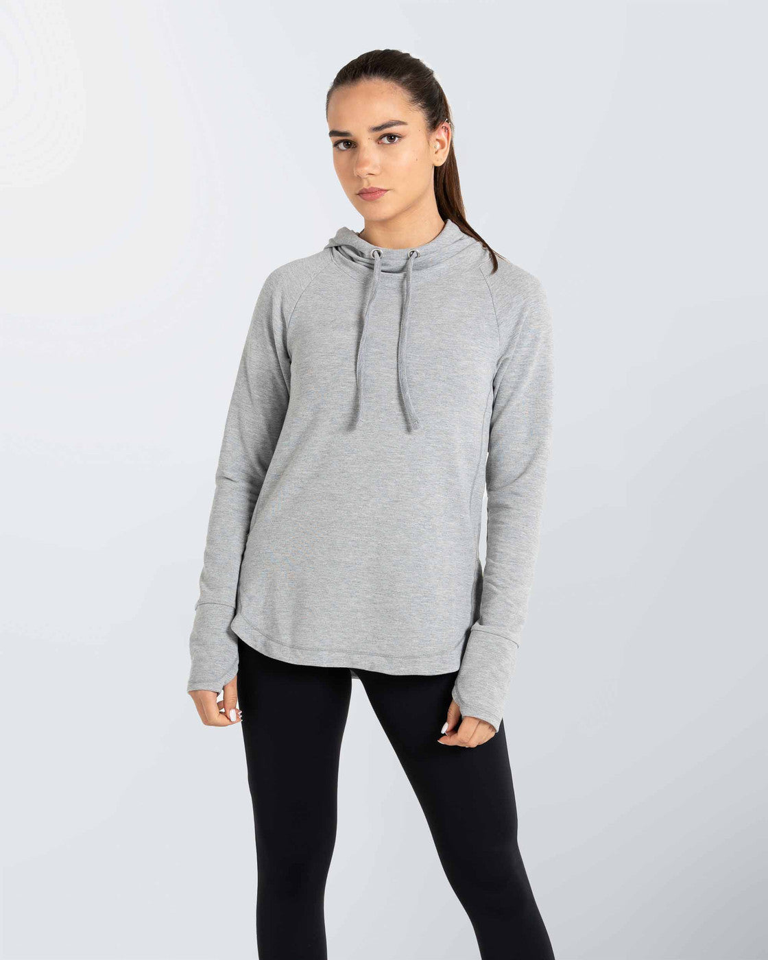 Lycra Long Sleeve Cloud Hoodie - Light Grey