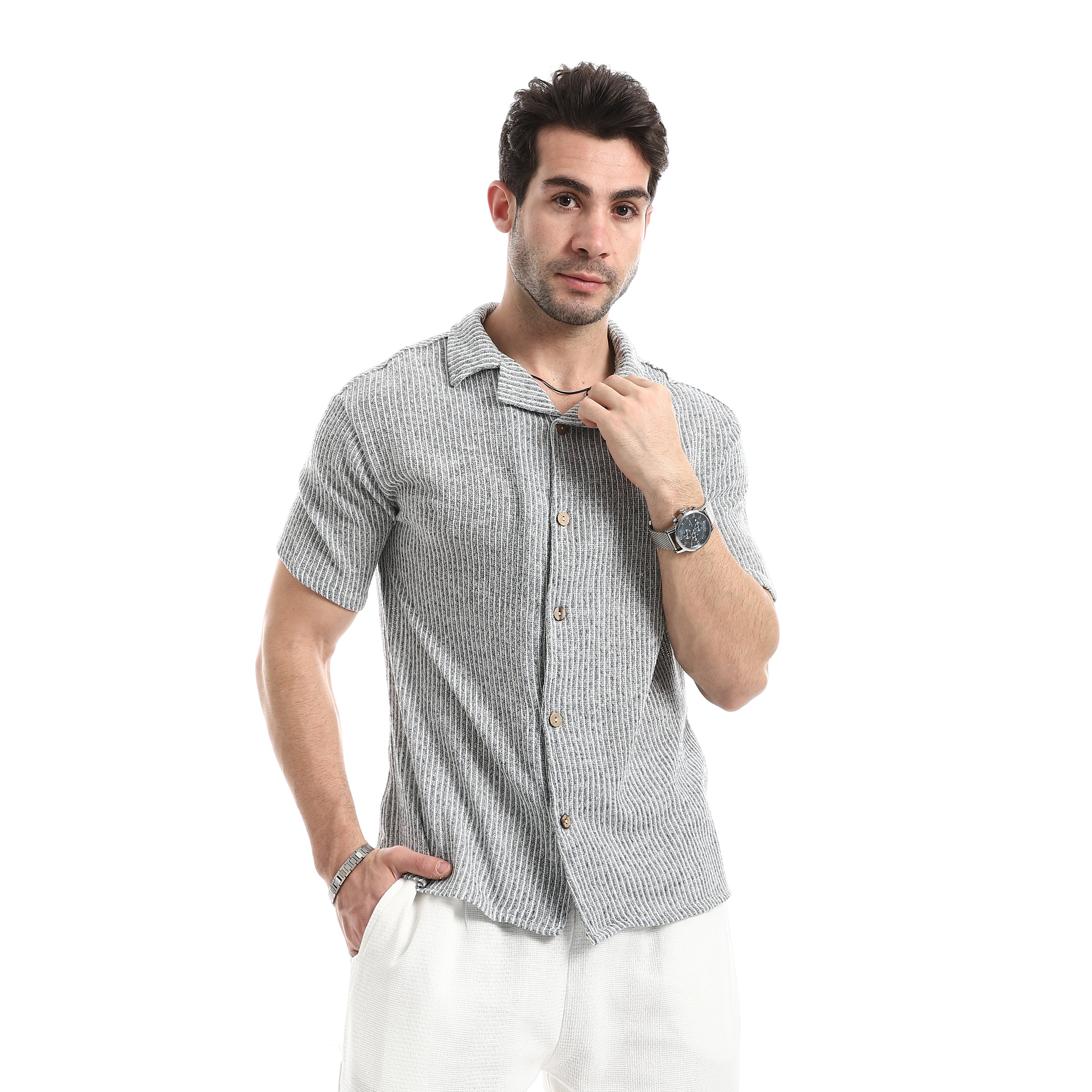Alpine Forest Utility Shirt - Baby Blue
