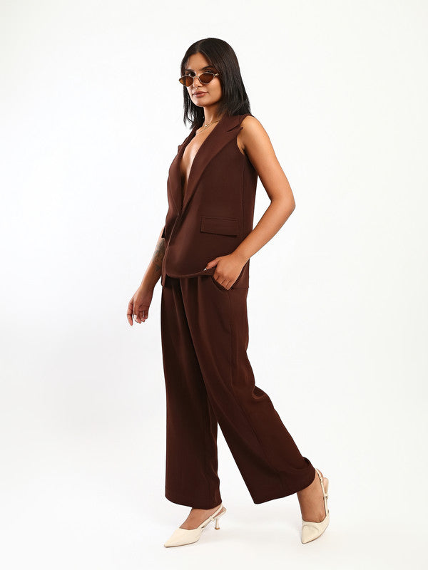 Tailored Co-Ord Set – Brown