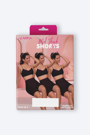 Microfiber Mid-Thigh Shorts (Pack of 3) - Carina - كارينا