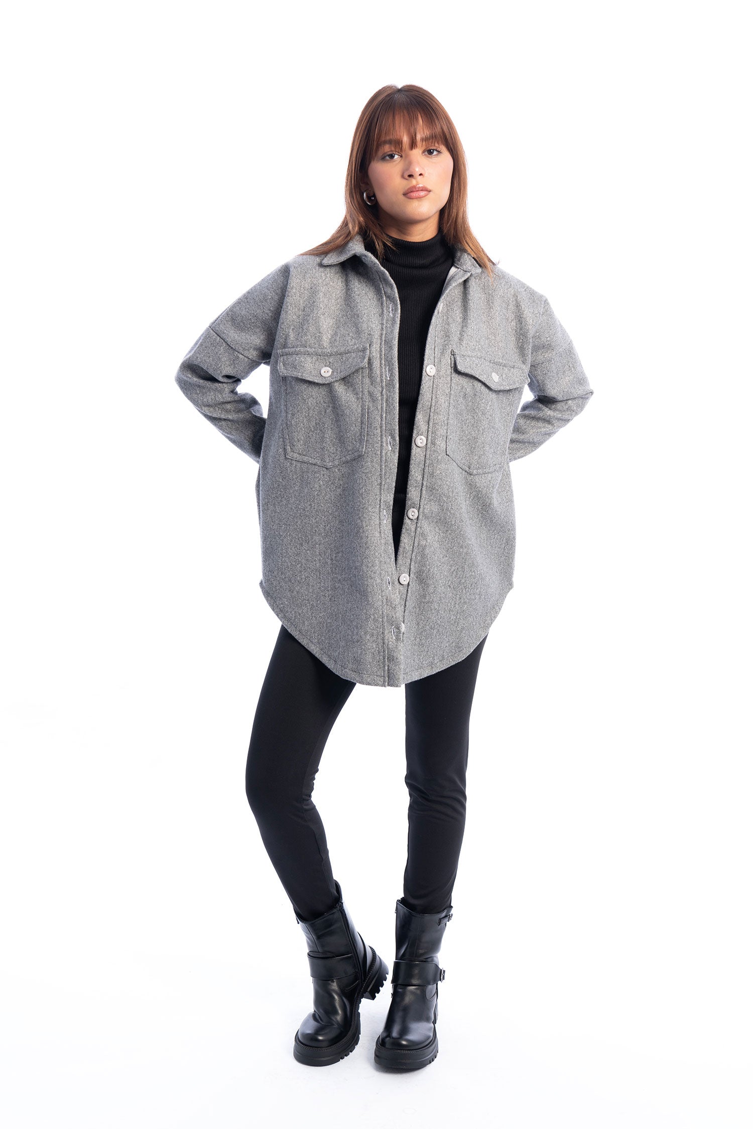 Wool Shirt Jacket - Grey