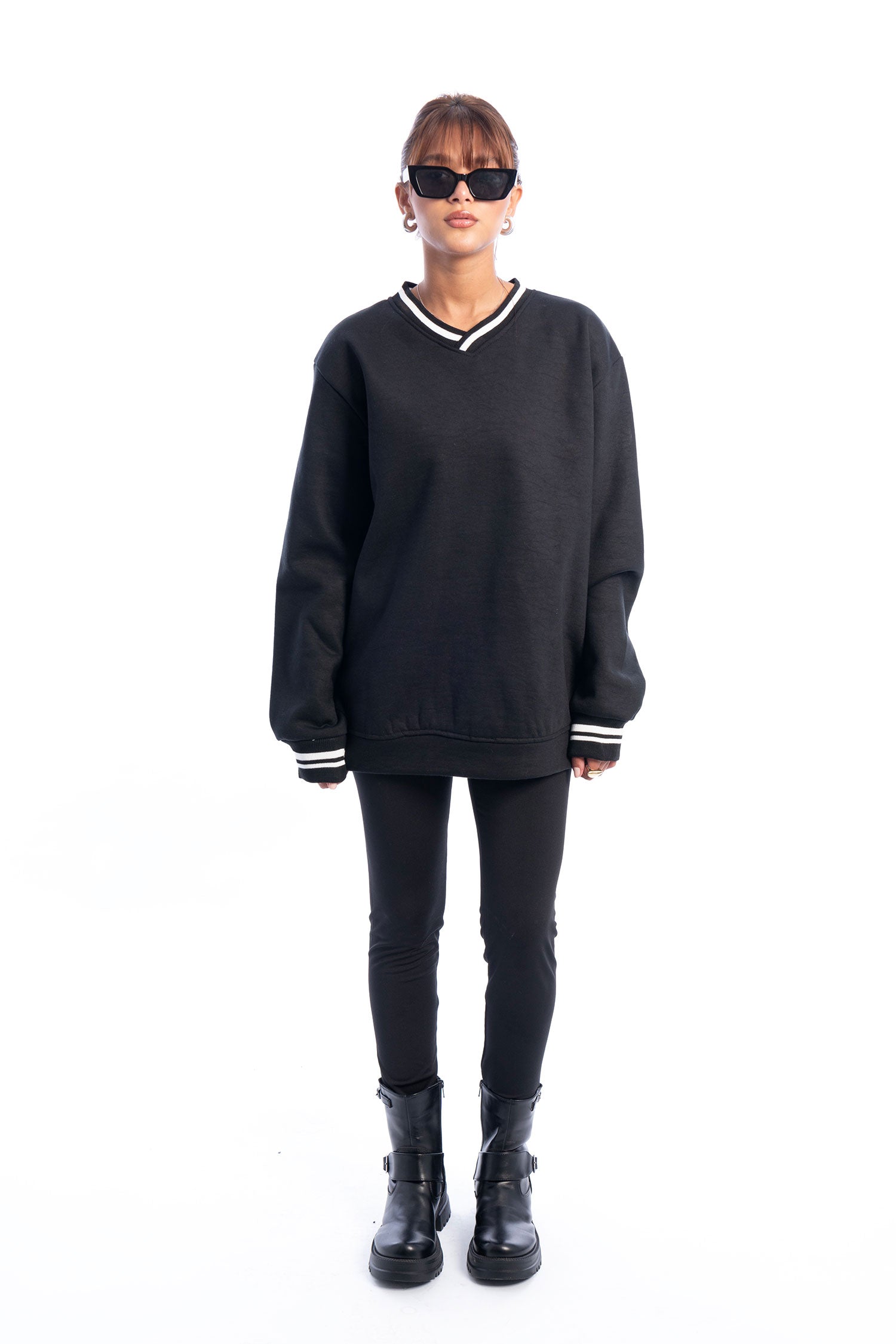 V Neck Sweater Striped