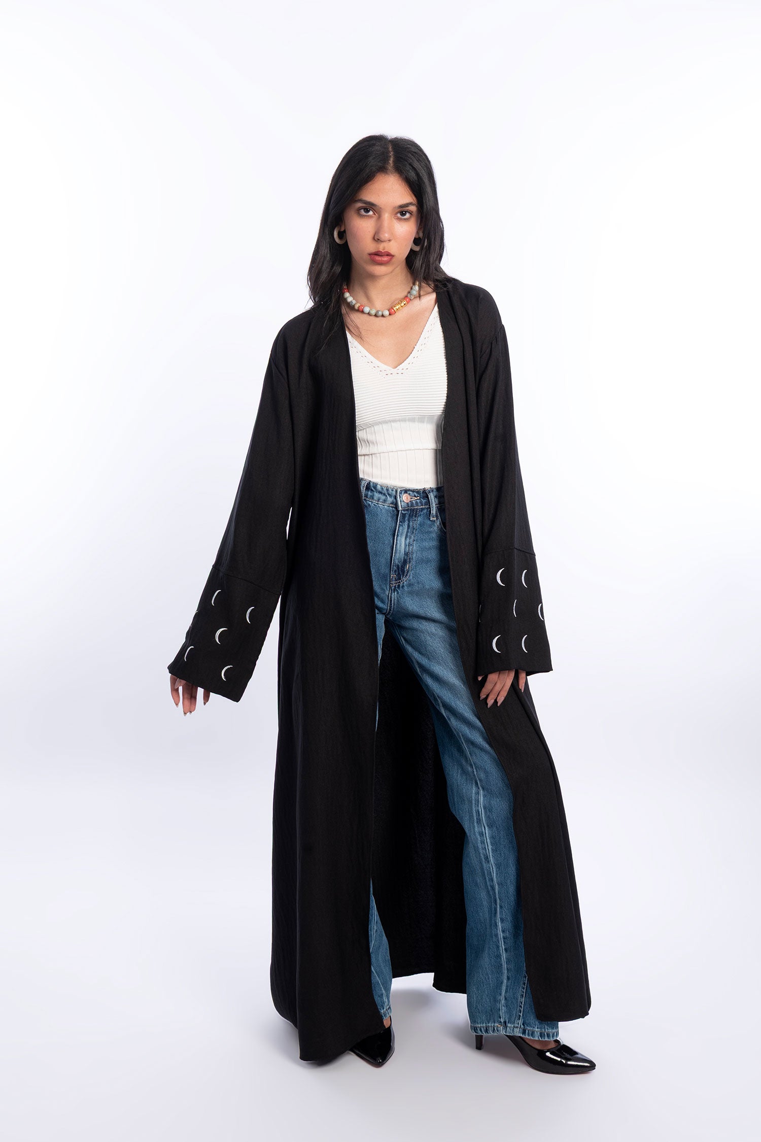 Linen Moon kaftan - Black