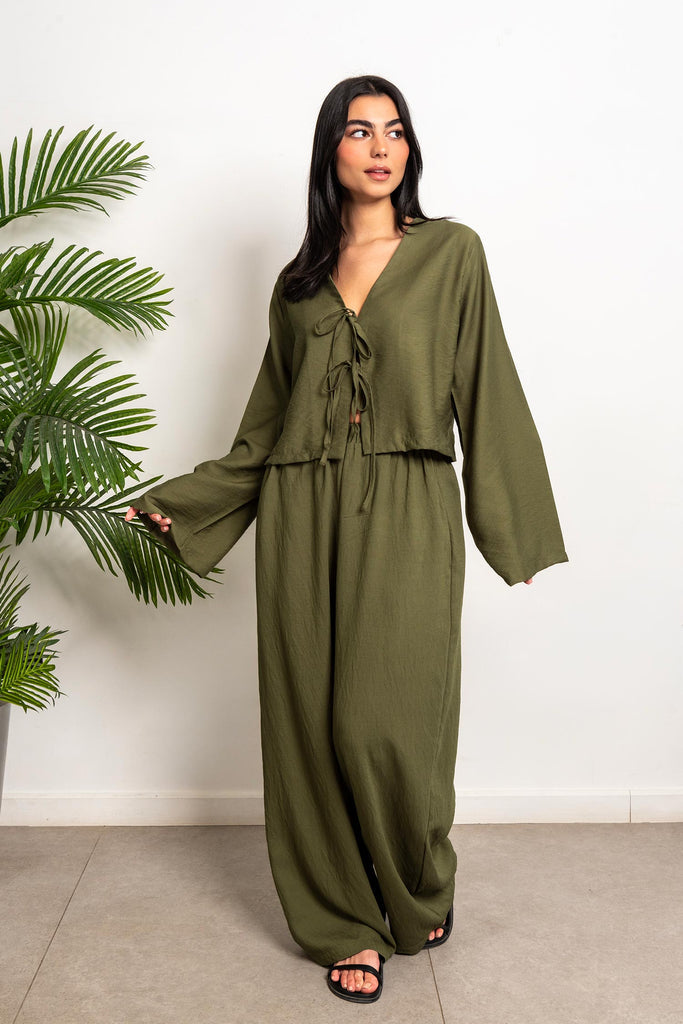 Linen Boho Set - Olive