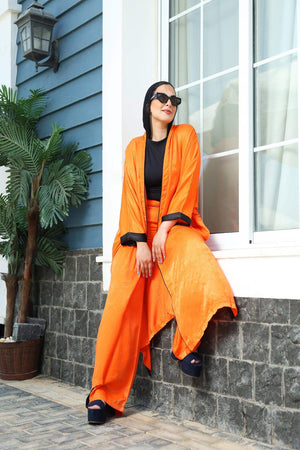 Orange Wide Leg Pants - Carina - كارينا