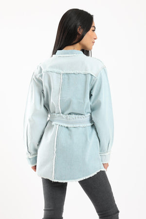 Oversized Patch Work Denim Shirt - Clue Wear