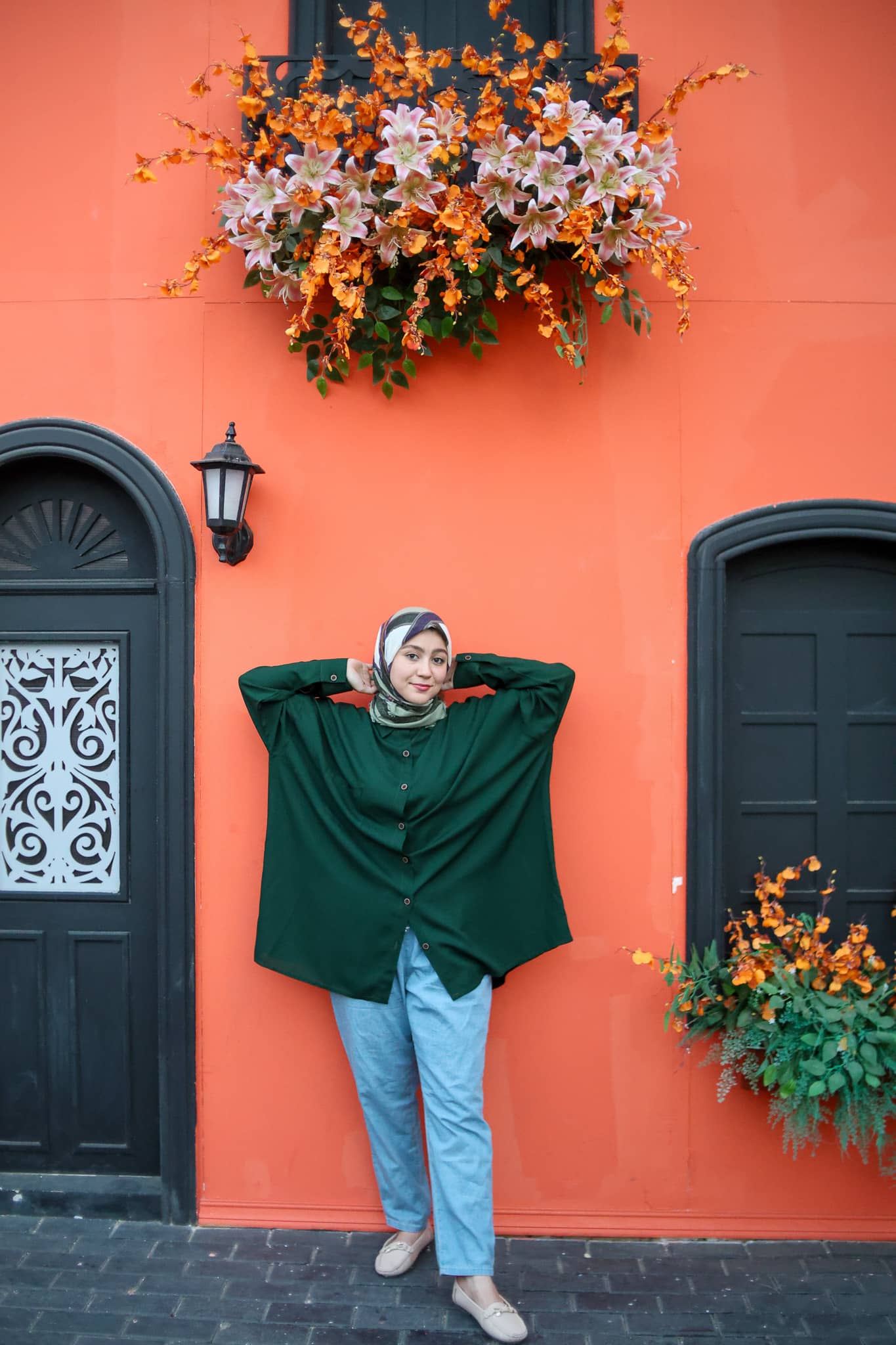 Cotton Plain Oversized Shirt - Dark Green