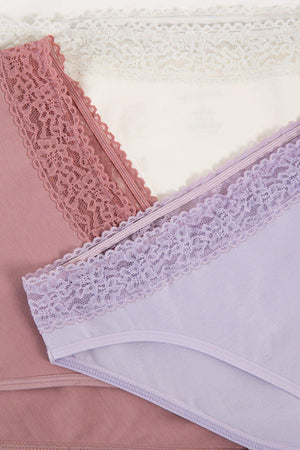 Pack of 3 Bikini Panties with Lace - Carina - كارينا