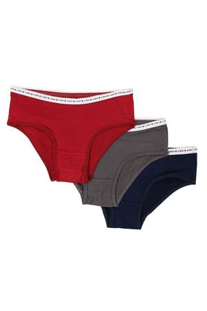 Pack of 3 Colored Brief Panties - Carina - كارينا
