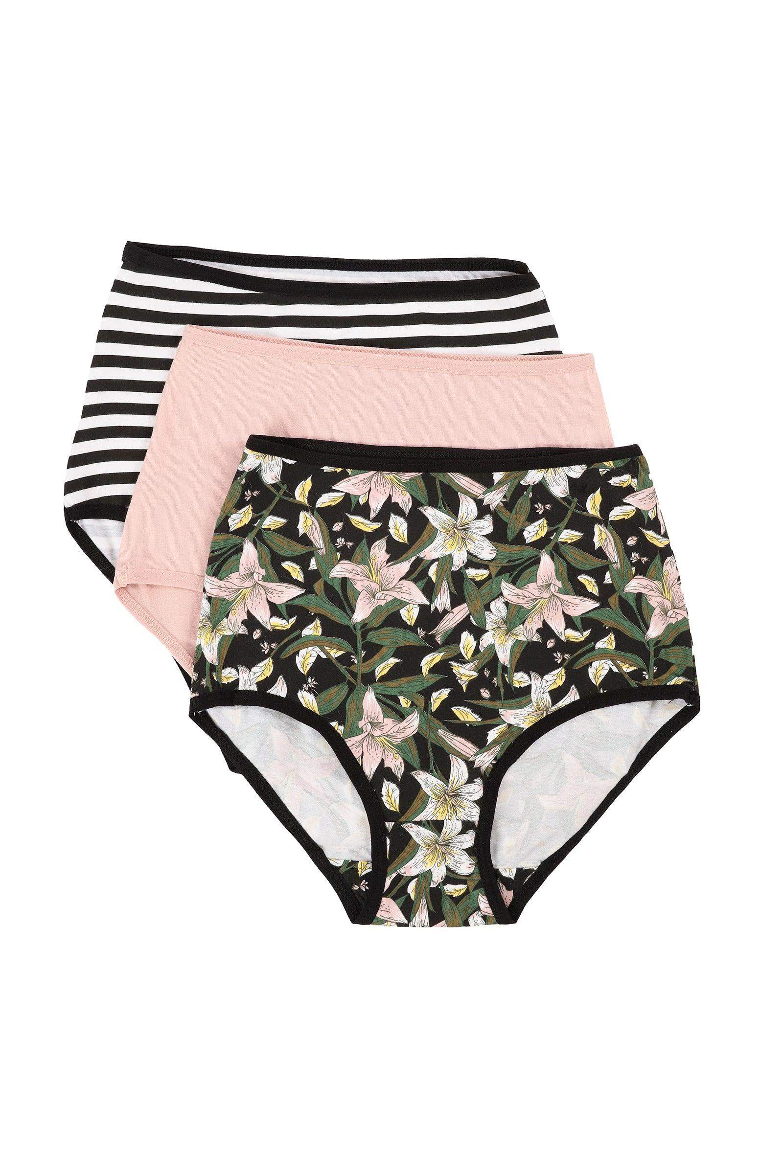 Pack of 3 Colored Full Brief - Carina - كارينا