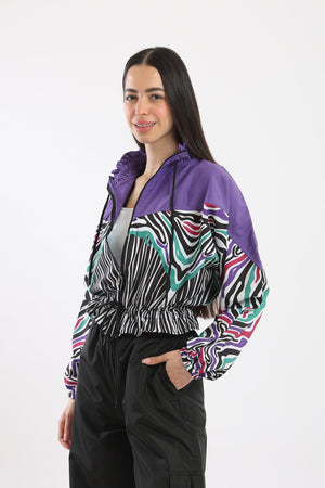 Polyester Printed Peplum Jacket - Clue Wear