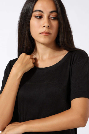 Polyester Self Pattern T-shirt - Carina - كارينا
