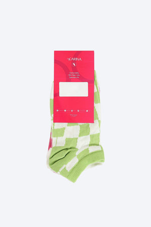 Printed Ankle Length Socks - 3 Pairs - Carina - كارينا