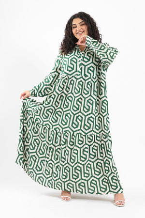 Printed Maxi Tiered Dress - Clue Wear