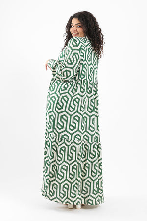Printed Maxi Tiered Dress - Clue Wear