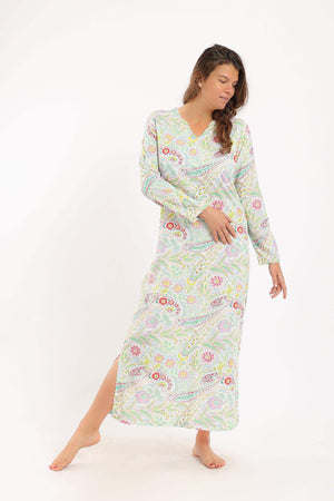 Printed Multicolor Nightgown - Carina - كارينا