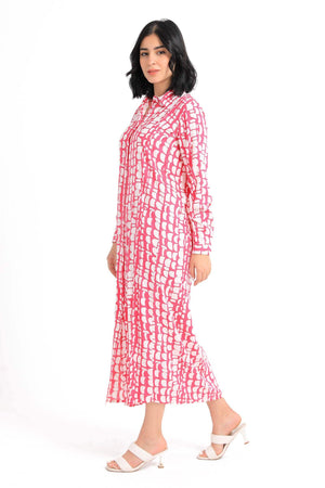 Printed Pattern Shirt Dress - Carina - كارينا