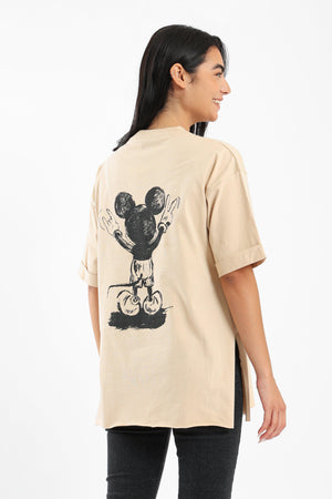Printed T-shirt With 2 Slits - Clue Wear