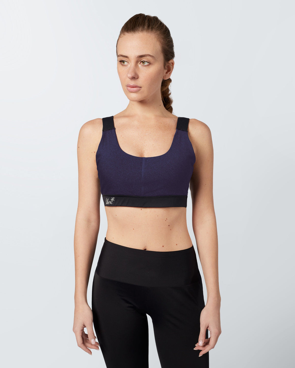 Lycra Heather Sports Bra - Navy