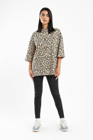 Relaxed Leopard Printed T-shirt - Clue Wear