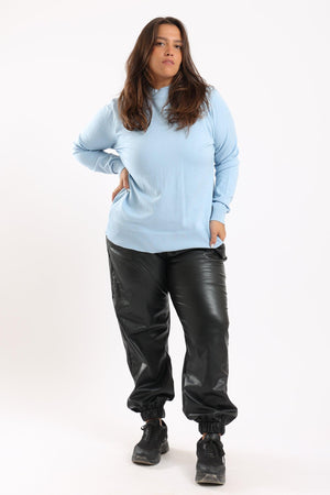 Ribbed Hemline Pullover - Clue Wear