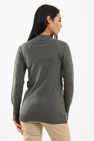 Ribbed Mock Neck Pullover - Clue Wear
