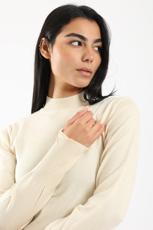 Ribbed Mock Neck Pullover - Clue Wear