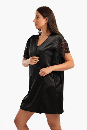 Robe with Lace Short Sleeves - Carina - كارينا