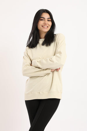 Round Neck Plain Sweatshirt - Clue Wear